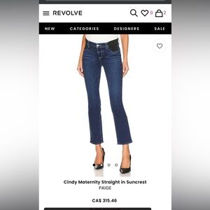 Paige Cindy Maternity Jeans. Size 32